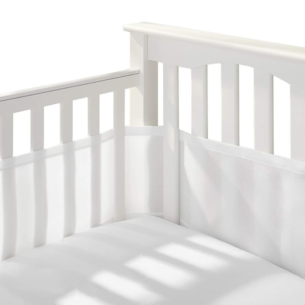 2 stk Baby Crib Bumper Sæt Åndbar Mesh Crib Liner Anti Collision Seng Bumpers