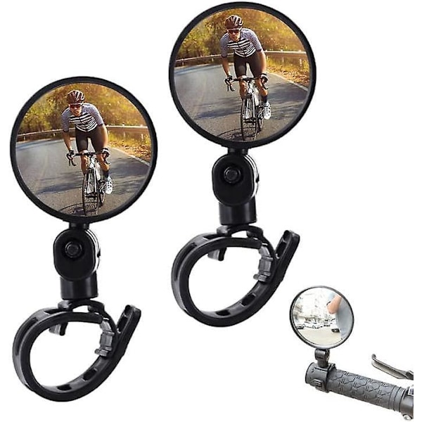 360 Rotatable Bike Mirrors (2-Pack) for Road and Mountain Bikes