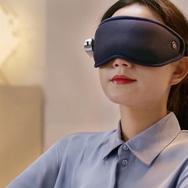 Komfort Øjenmaske med Vibration, Varme og Lysblokering - 3D Kontureret Kopdesign, 15 Minutters Timer - Ideel til Mænd og Kvinder