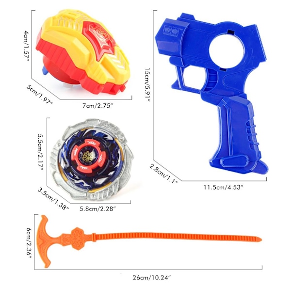 Alloy Burst Battling Gyroscope Roterande Gyroskop med Launcher Grip Starter Set Present Idé Leksaker för Pojkar Barn