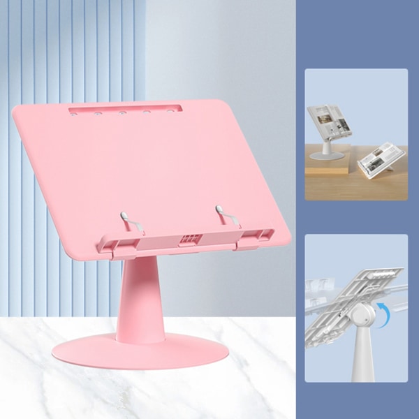 Boglæsestativ Justerbar Foldbar Multifunktionelt Skrivebordsbogstativ Bogstativ til Børn Sakura Pink