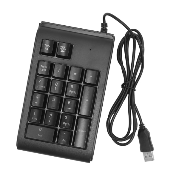 USB-kablet numerisk tastatur 19 taster Nummerplade Vandtæt RGB-baggrundslys Bærbar til bærbar bærbar computer Sort