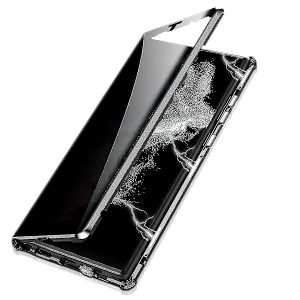 Samsung Galaxy S22 Ultra/S22 Anti-Peeping Privacy-deksel - Dobbeltsidig Magnetisk Deksel i Herdet Glass Grønn ForGalaxyS22Ultra
