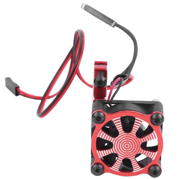 RC Modelbil Motor Køleventilator Varmespreder med Termisk Sensor til 540 550 3650 3660 Rød
