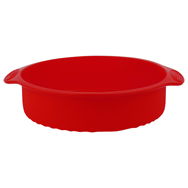 11.42 tommer rund form 3D silikon bakekakeform DIY bakekakeform (rød)
