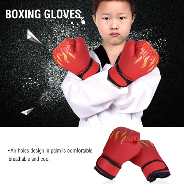 Röda barnboxningshandskar för Muay Thai, sparring, stansning, kickboxning och grappling