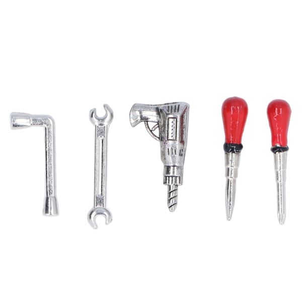 5 st 1:12 skala dockhus miniatyr verktyg set legering dockhus handverktyg tillbehör
