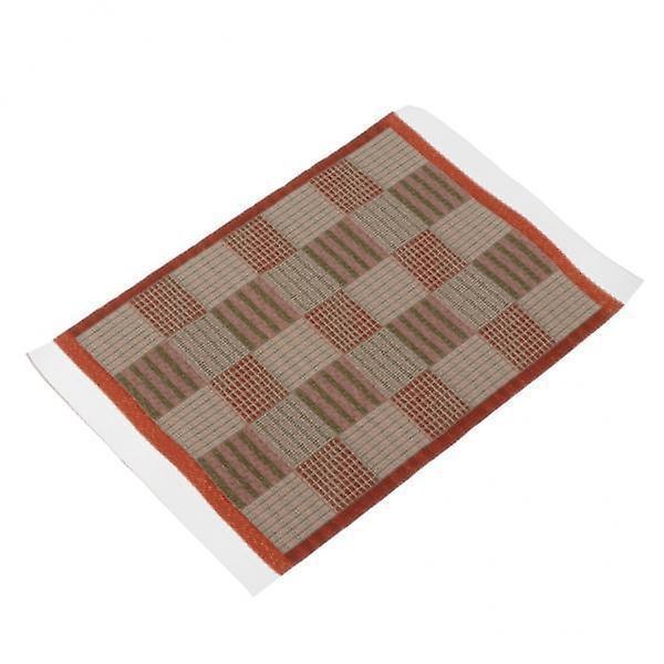 2 x 1/12 Dockskåpsmattor Vävda Miniatyr Rug Leksak Möbeltillbehör Brun