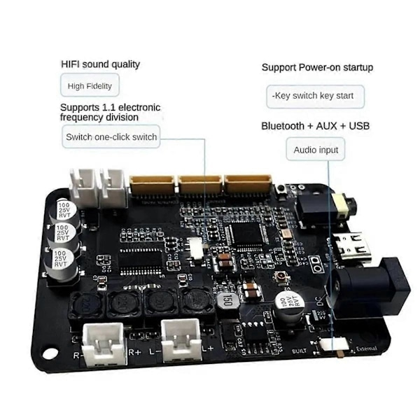 Dsp2.0 Bluetooth 5.0 Effektförstärkare Stereo Division Tws-parning