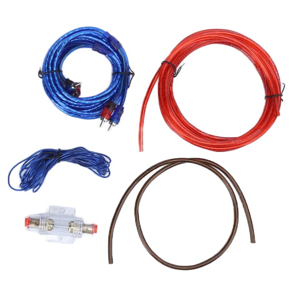 Förstärkare Strömkabel Kit Set Installation Kablage Jordledning för Bilhorn Subwoofer