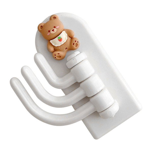 Suloinen sarjakuva seinäkoukku Innovatiivinen söpö eläinliima lasten seinäkoukku asuntolalle Beige Bear