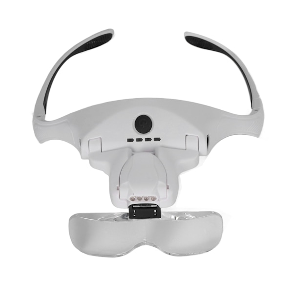 Huvudband Lupp USB Laddning Akryl Optiska Linser Ergonomisk LED Upplyst Handsfree Förstoringsglas För Läsning