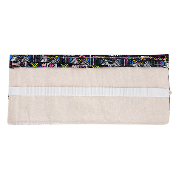 Ethnic Style Canvas Roll Up Pencil Case School Pen Bag Storage Pouch Student Art Supplies36 Slots