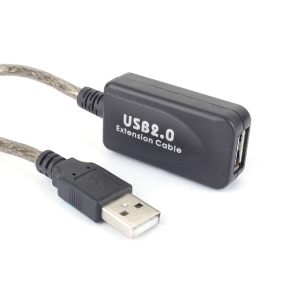 20M USB 2.0 Type A uros-naaras jatkokaapeli, musta