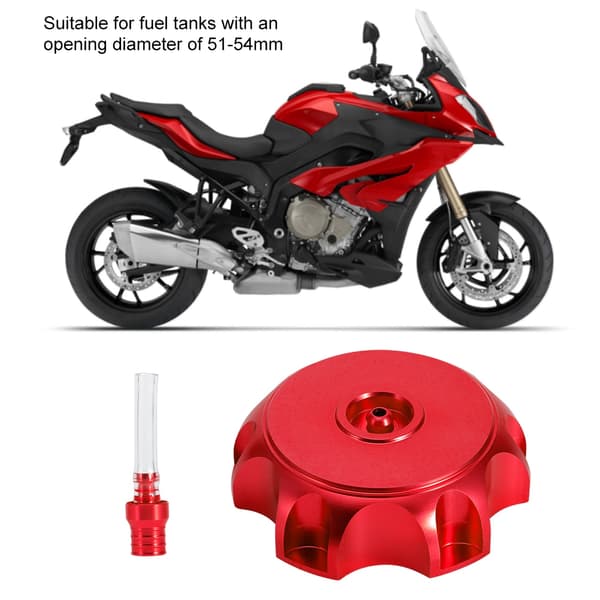 Motorcykel CNC Aluminium Bensintanklock med Andningsventil (Röd)