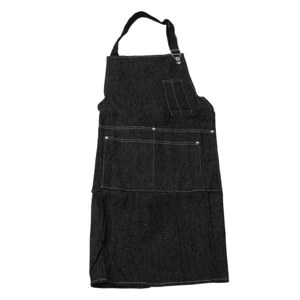 Canvas Apron Multipurpose Stylish Classic Loose Multi Pockets Wear Resistance Workshop Tool Apron for Work Home Black