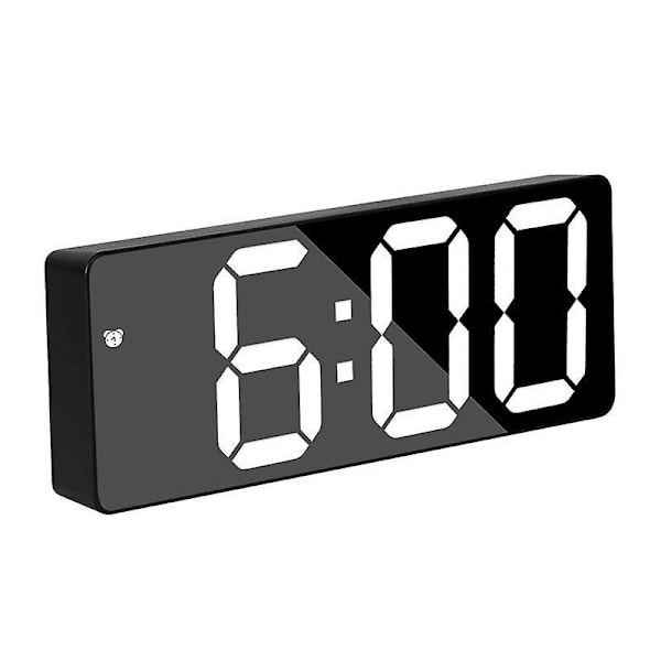 Oria LED Digital Väckarklocka med Snooze, USB-laddningsportar, 3 Justerbara Ljusstyrkor - Perfekt för Sovrum och Kontor (Svart)