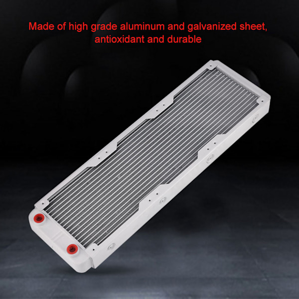 Aluminiumradiator värmeavledare dator vattenkylning vätskevärmeväxlare vit (360mm)
