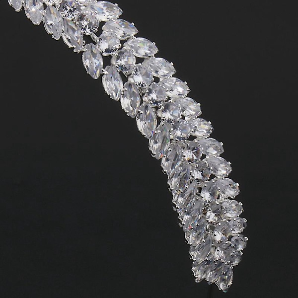Cubic Zirconia Brudeslør og Krone Hårtilbehør for Kvinner 1 Stykke