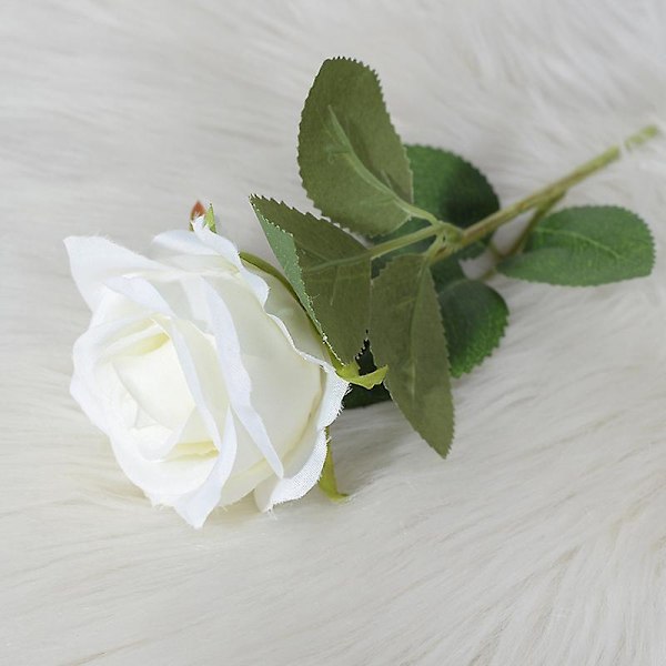 6-delt kunstig rosenblomst sæt, silke falske blomsterdekorationer til fester, bryllupper og hjem