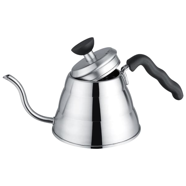 Håndbryggekanne i rustfritt stål for kaffe og te med tut formet som en svanehals