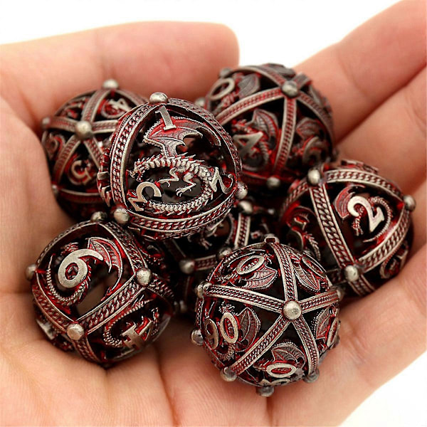 7 kpl Metallisia noppasarjoja Dungeons and Dragons -pöytäpeliin, D