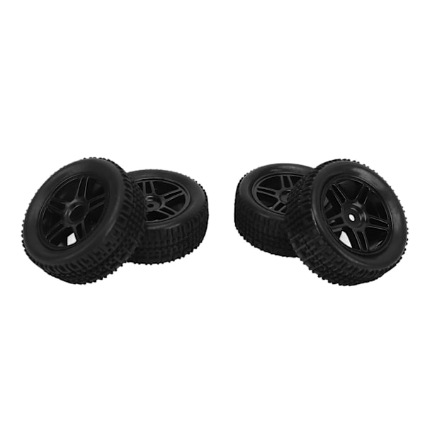 4 st RC-däck 12 mm fälgar och gummidäck set ersättning RC-däck och hjulset för 1/16 RC-bil svart