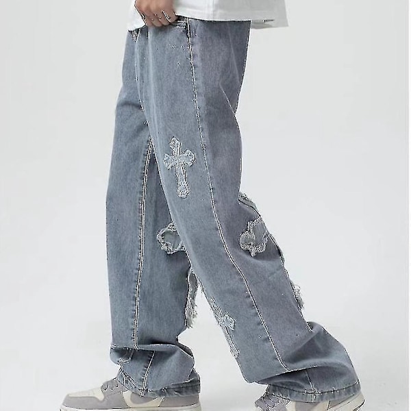 Herre Streetwear Baggy Jeans Hip Hop Løse Denimbukser