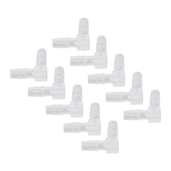 10 stk. albueslange modhage plastfitting 90 grader lige modhager ledadapter L form til akvarium 6 mm