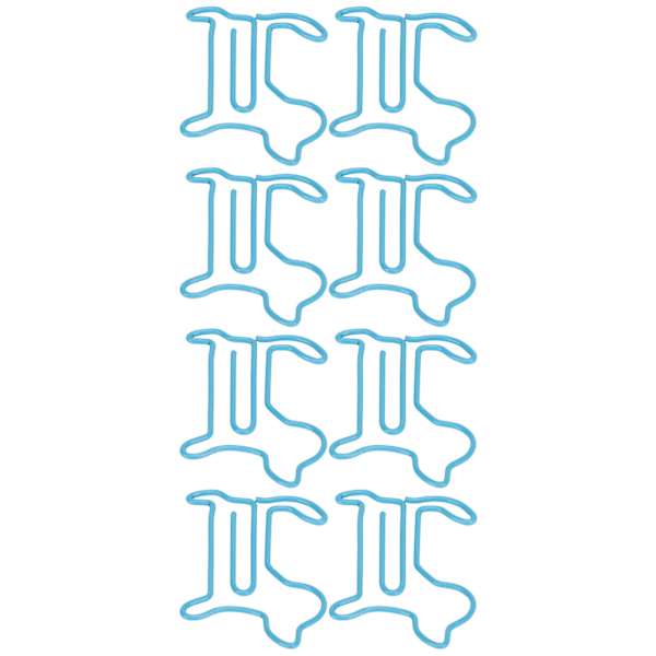100 stk papirklips i metall med søte dyreformer, sklisikre, delikate papirklips for kortlaging og scrapbooking, blå