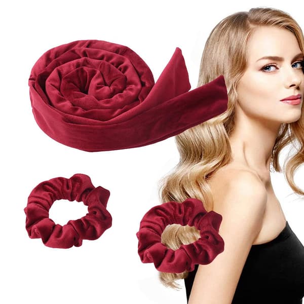 Värmelös locktång för kvinnor, ingen värme, lockband med scrunchies, sovlockar, rosetthårrullar