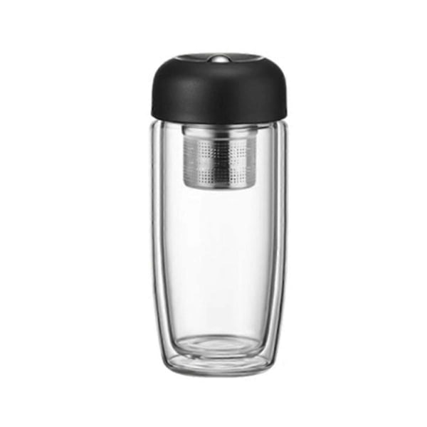 Tykkere Anti-Skålding Glasskopper Vanntett Lekkasjesikker Kopp 400ml, B