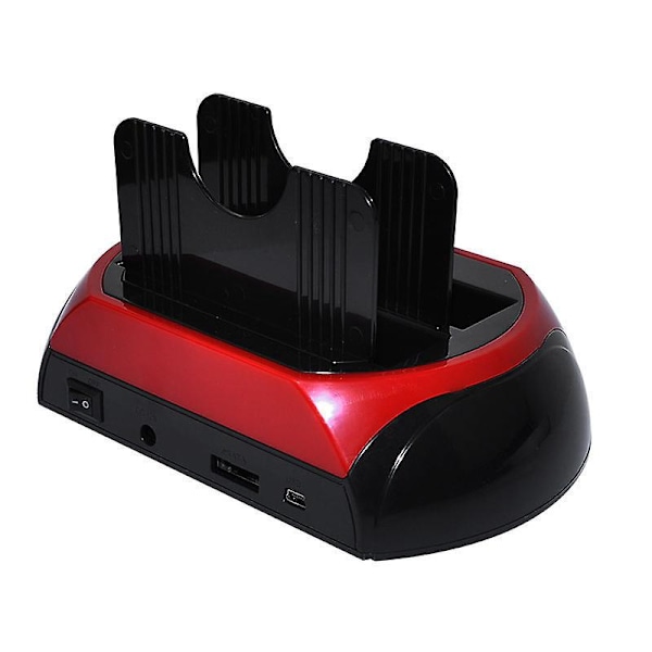 Dobbelt SATA IDE Harddisk Dock med USB 2.0 Hub og All-in-1 Kortlæser