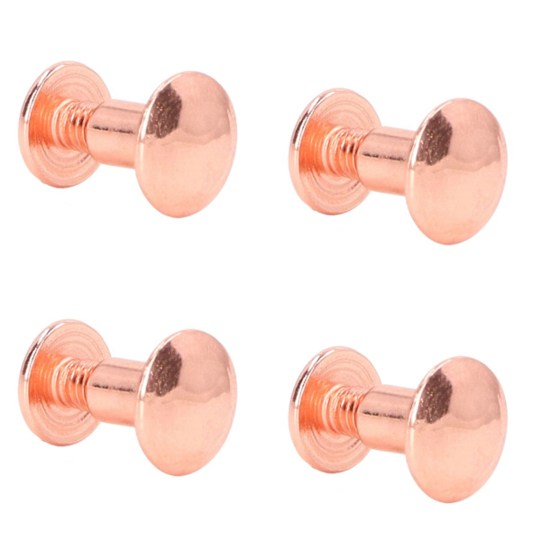 90 sæt bogbindningsskruer ensartet belægning buede overflader galvanisering behandling metal søm nitter studs til DIY læder guld