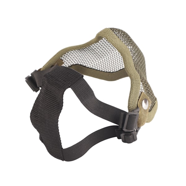 Halv ansiktsmask skyddande stål nät cool design 54 till 62cm huvudskydd för utomhusaktiviteter grön