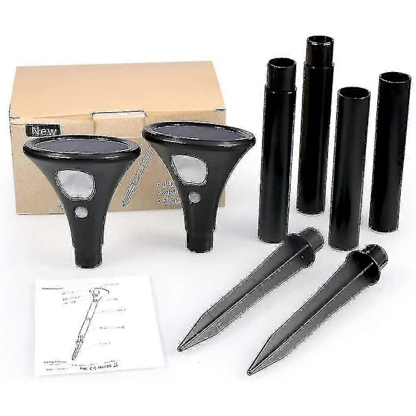 Udendørs Pullertlamper Sti Lys, Solar Havelamper Udendørs Landskabsbelysning Auto Tænd/Sluk Solar Stake Lampe til Gård, Veranda, Indkørsel, Terrasse, P