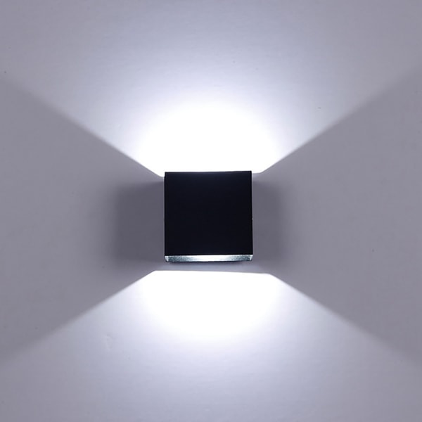 Moderne LED væglampe i aluminium til indendørs brug - LED vægmonteret lampe til soveværelse, gang, sort, 10W, hvidt lys 6000K