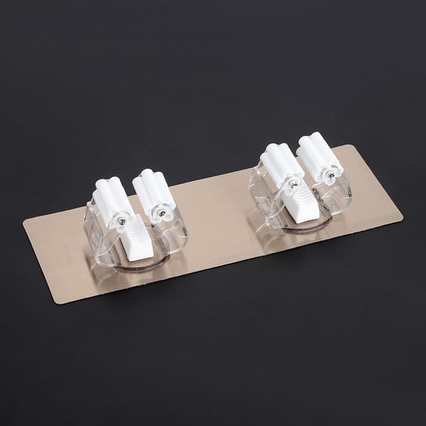Kvastfäste Väggmonterad Organizer Mopp- och Kvastförvaringsverktygsställ 2-pack Vit