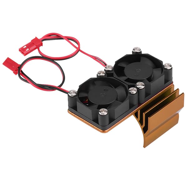 540 / 550 Motor Twin Køleventilator Køleplade Med til 1/10 Skala Elektrisk RC Bil Guld