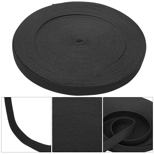 Stickad elastiskt band förtjockning sömnad tillbehör hantverkssamling för skyddskläder manschetterSvart 15 mm bredd