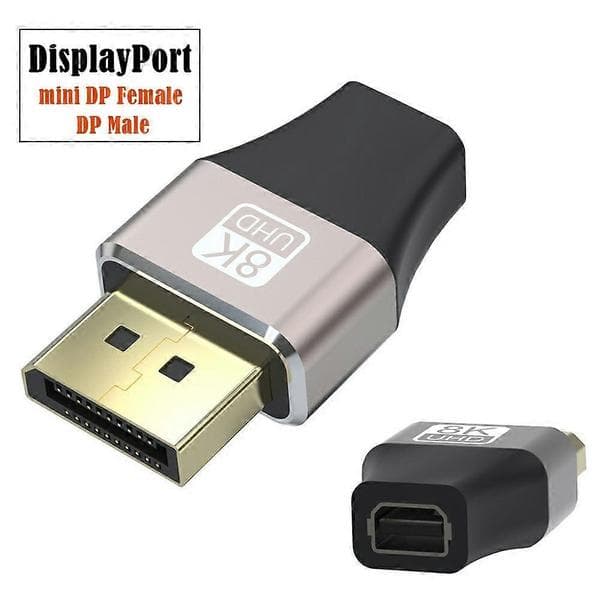 Kompatibel med Thunderbolt 2 8K 60Hz Mini DisplayPort hunn til DP hann-omformer Miniadapter