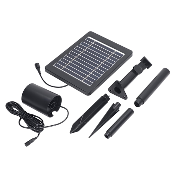Solcelledrevet iltpumpe - 3-trins justerbar luftpumpe med 6V 4W solpanel til fiskebeholder