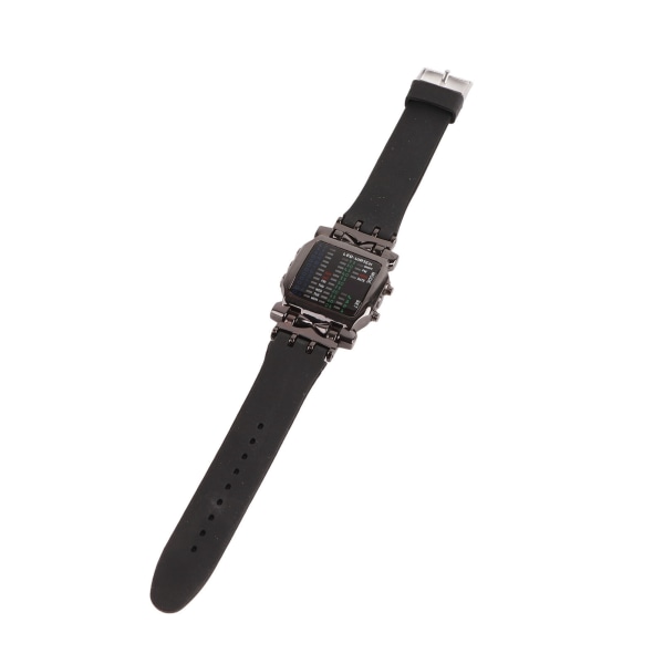 Watch rapumuotoinen binaarinen värikäs LED-digitaalinäyttö silikonihihna elektroninen watch pojille, miehille
