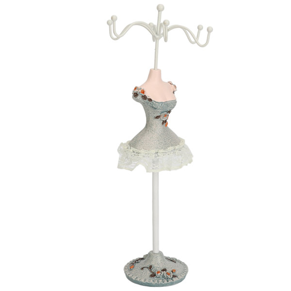 Øreringe Halskæde Prinsesse Kjole Stativ Display Jern Mannequin Prinsesse Smykkestativ Pine Green 3