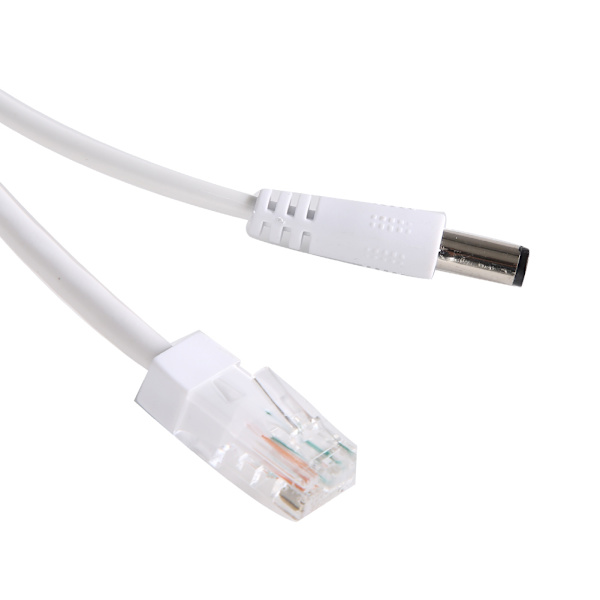 24V vandtæt IP-kamera Power Over Ethernet Adapter POE Kabel Splitter Injector White