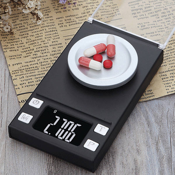 0,001 g Hög precision Bärbar Mini LCD Digital Elektronisk Vågskala för Viktning Smycken Guld piller 50g/0,001g