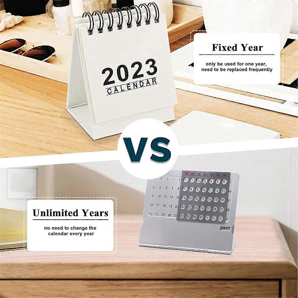 2-pack Mini Bordskalender, -Kalender i aluminiumlegering