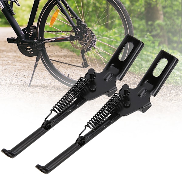 2 st svart justerbart sidostöd i kolstål för barncykel, ersättning för 12 tum