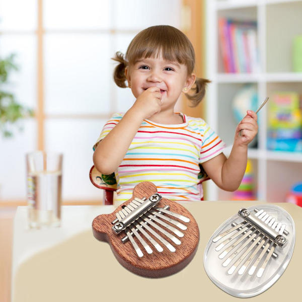 8 Tone Mini Tommelfingerklaver Bærbar Fingerklaver Træ Musikinstrument til Børn Begyndere og Professionelle