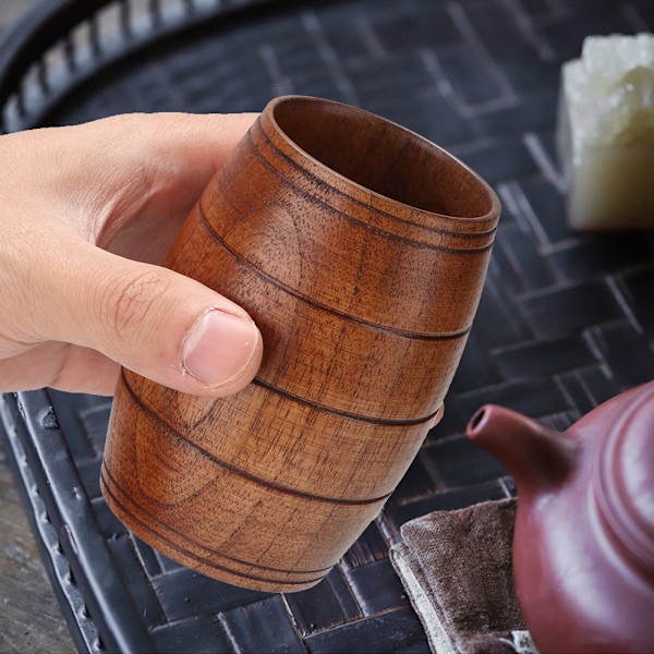Hushållsnaturlig klassisk trävattenkopp ölkaffemjölktekopp